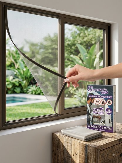 Tu casa abierta al aire, no a los insectos — Mosquitera Magnética para tu Ventana